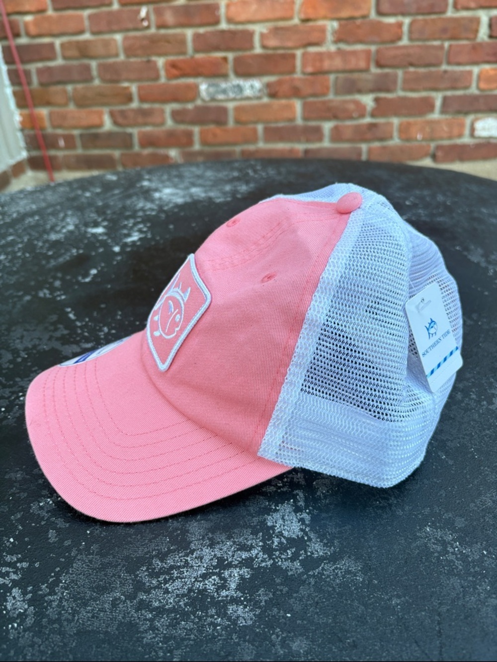 Southern Tide Pink & White Fish Trucker Hat - Picture 9 of 9